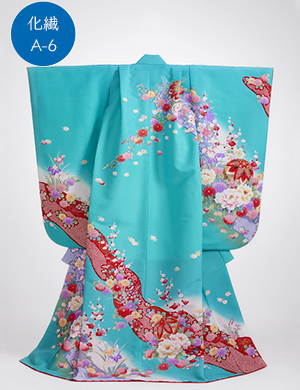 青緑トルコ石色・花・鞠