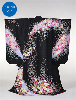 黒・藤色・花びら